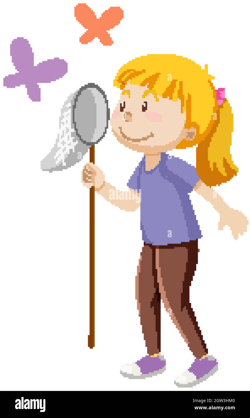 Girl holding insects Stock Vector Images - Alamy