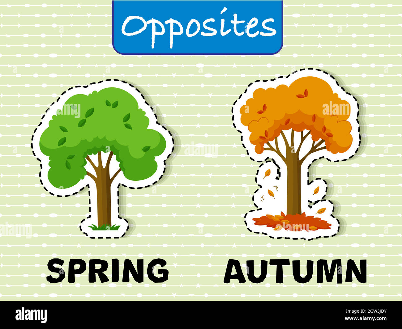 Spring and Autumn Oppesite words Stock Vector Image & Art - Alamy