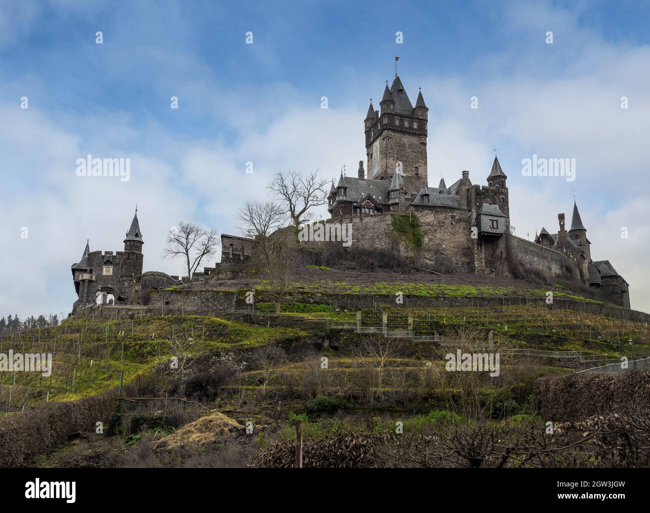 Cochem Castle - Cochem, Rhineland-Palatinate, Germany Stock Photo