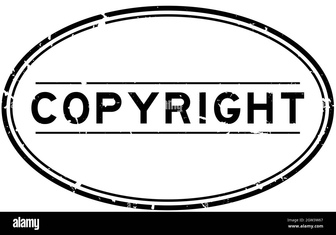 Grunge black copyright word oval rubber seal stamp on white background Stock Vector