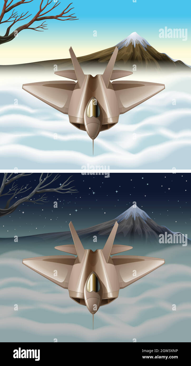 Spaceship flying in the sky Stock Vector Image & Art - Alamy