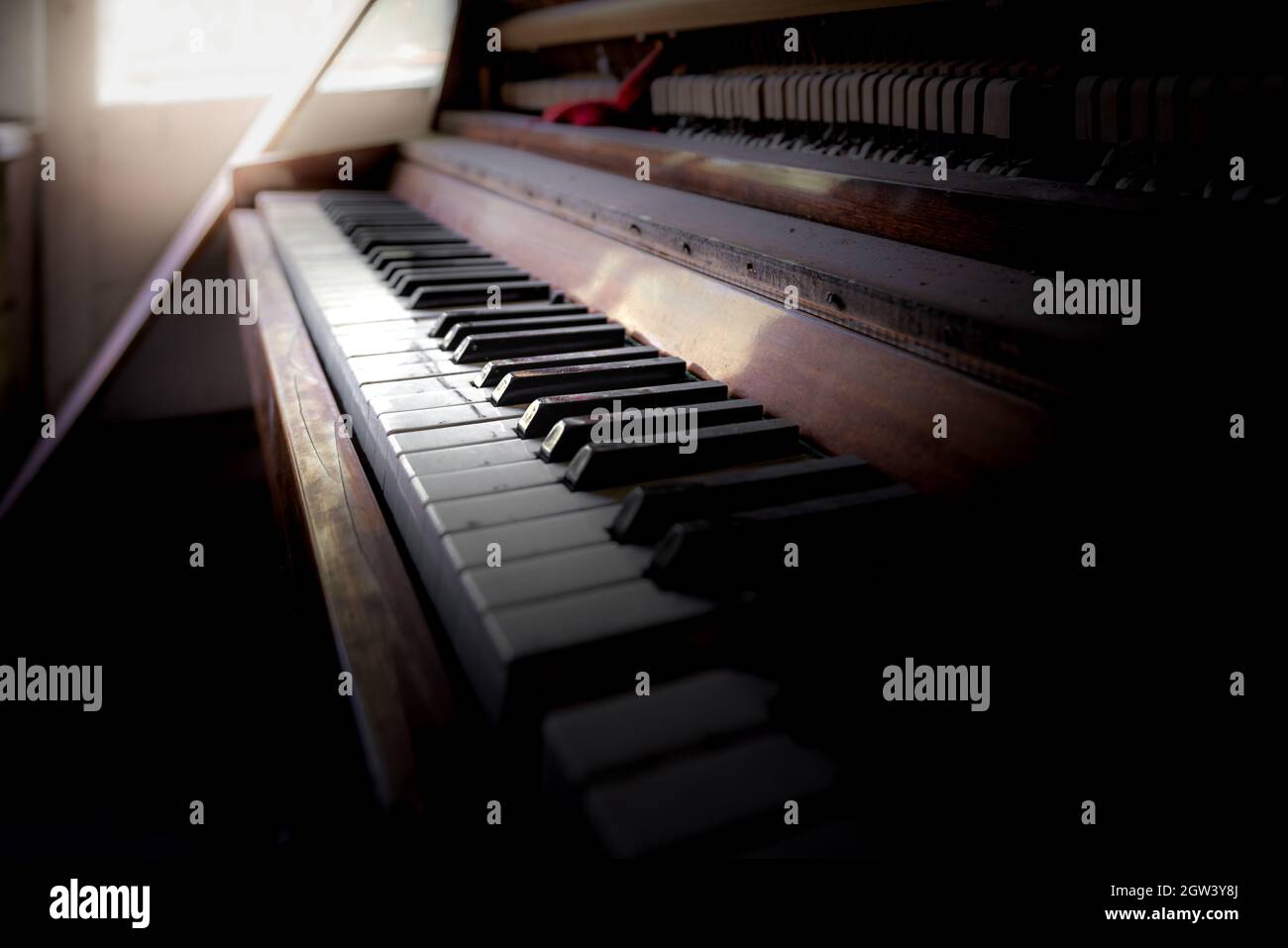 Piano keys inside a house of Duga Radar Village Chernobyl Exclusion