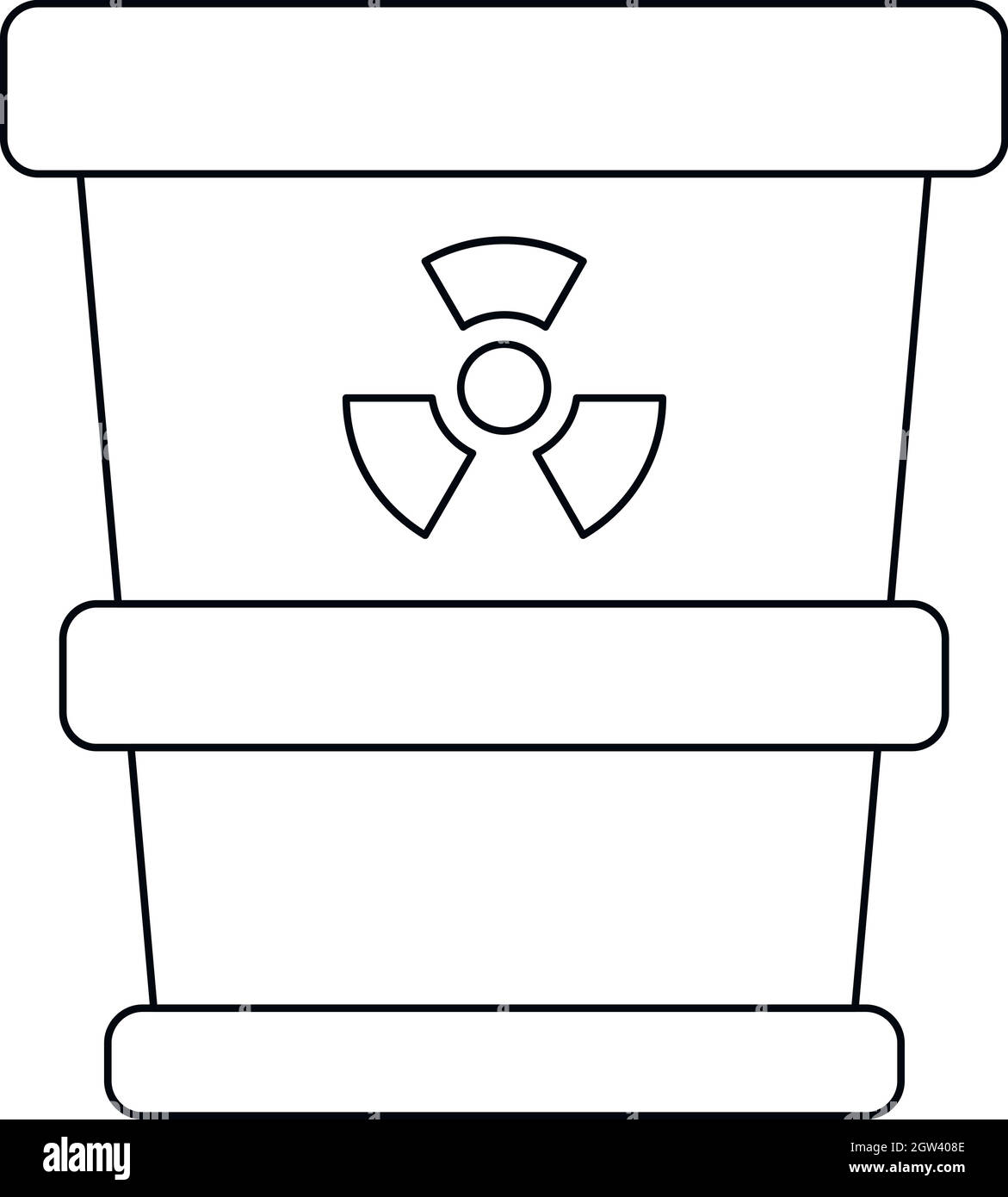 Trash can with radioactive waste icon Stock Vector