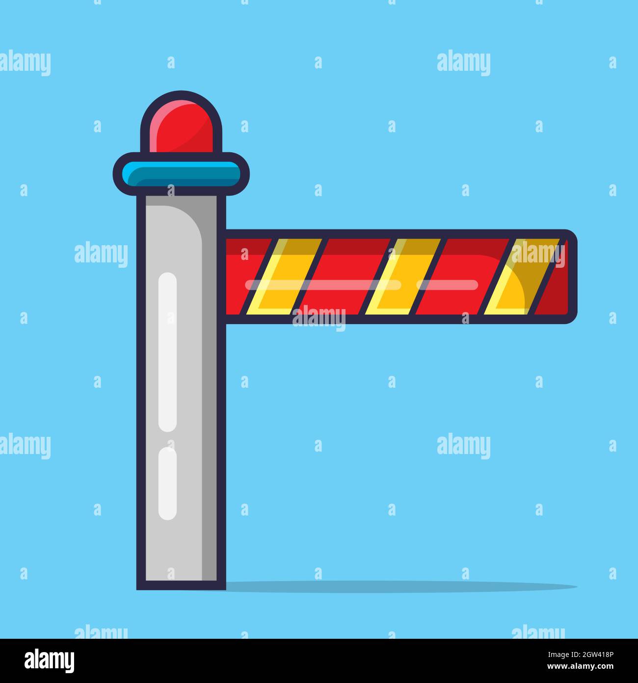toll booth isolated cartoon vector illustration in flat style Stock Vector