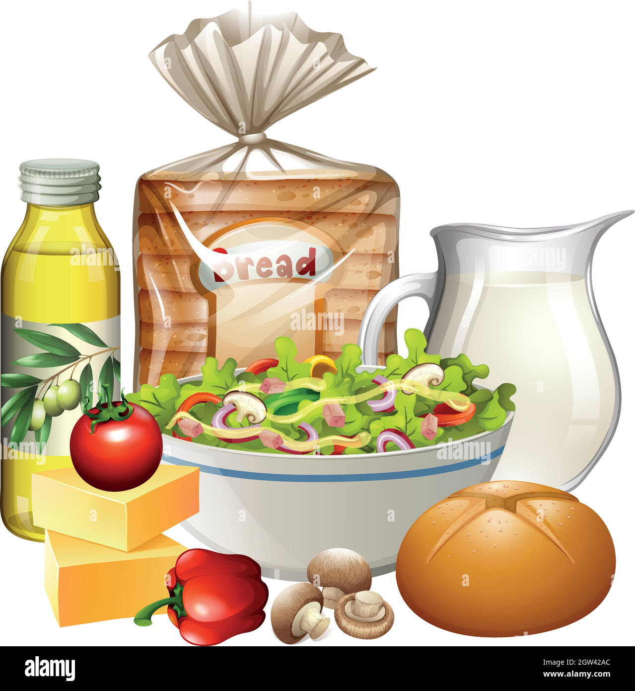 Healthy food illustration hi-res stock photography and images - Alamy
