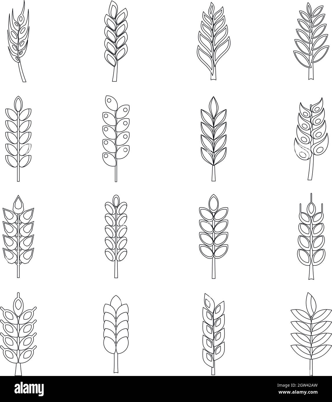Ear corn icons set, outline style Stock Vector Image & Art - Alamy