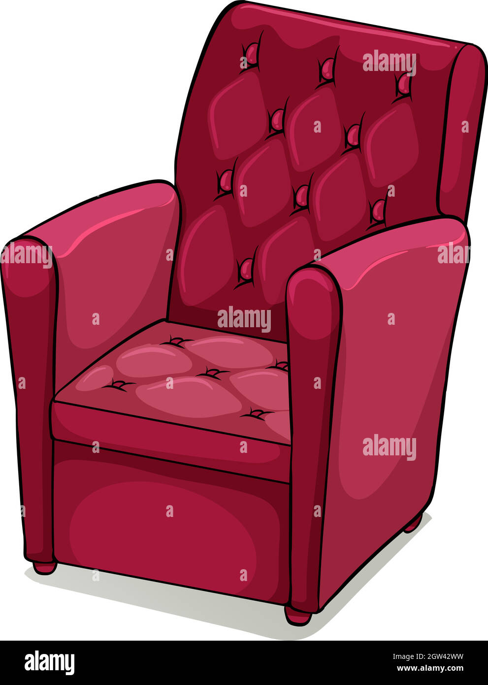 Red comfortable furniture Stock Vector