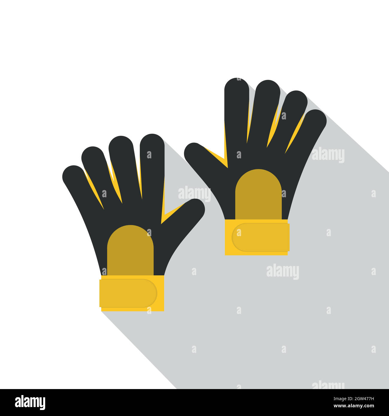 Soccer goalkeepers gloves icon, flat style Stock Vector