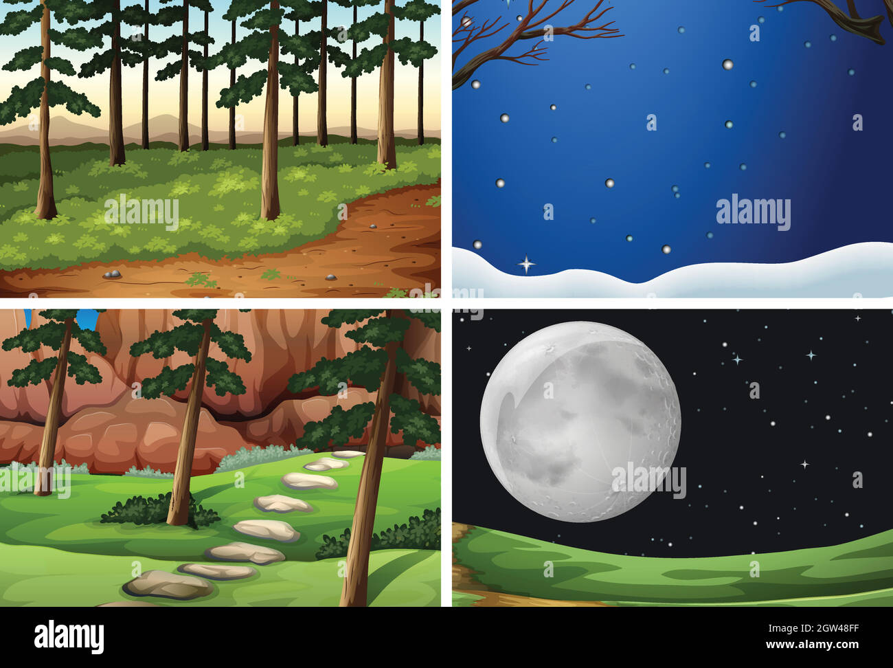 Set of nature background Stock Vector Image & Art - Alamy