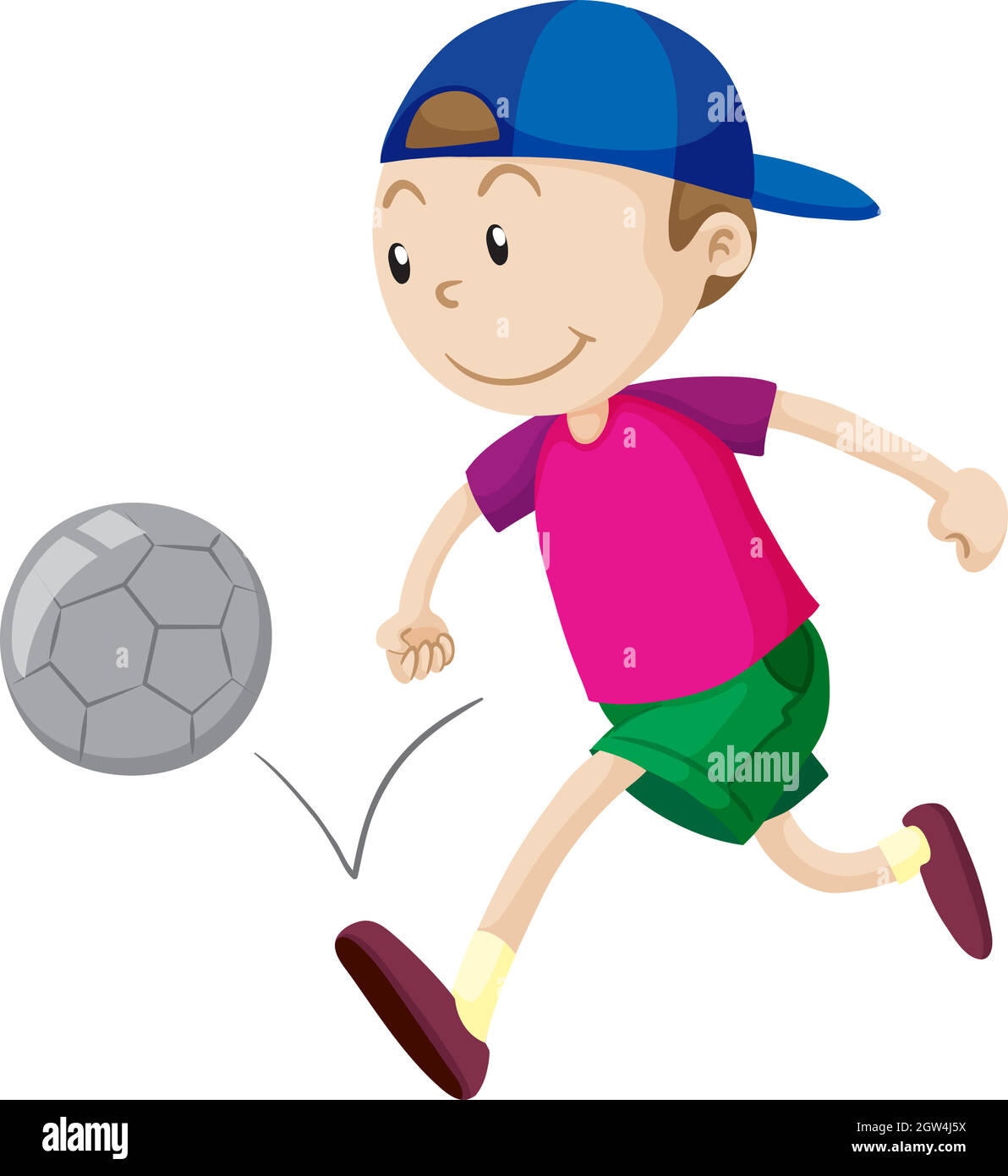 Little boy playing football Stock Vector Image & Art Alamy