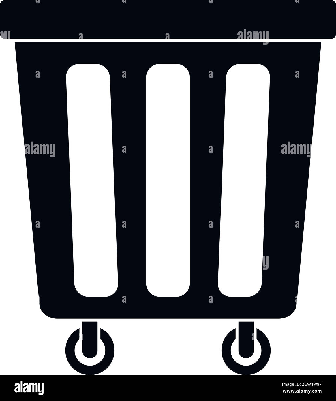 Outdoor plastic trash can icon, simple style Stock Vector Image & Art