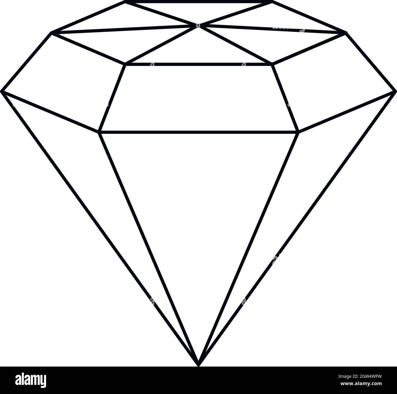 Diamond gemstone icon, outline style Stock Vector Image & Art Alamy
