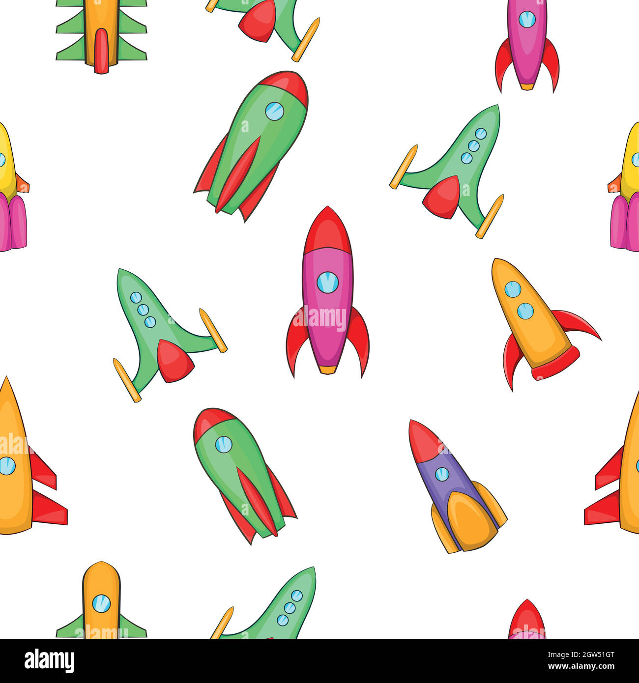 Space rocket pattern, cartoon style Stock Vector Image & Art - Alamy