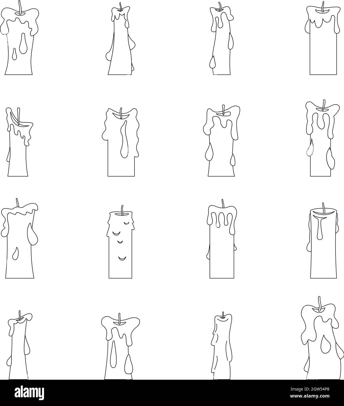 Candle forms icons set, flat style Stock Vector Image & Art Alamy