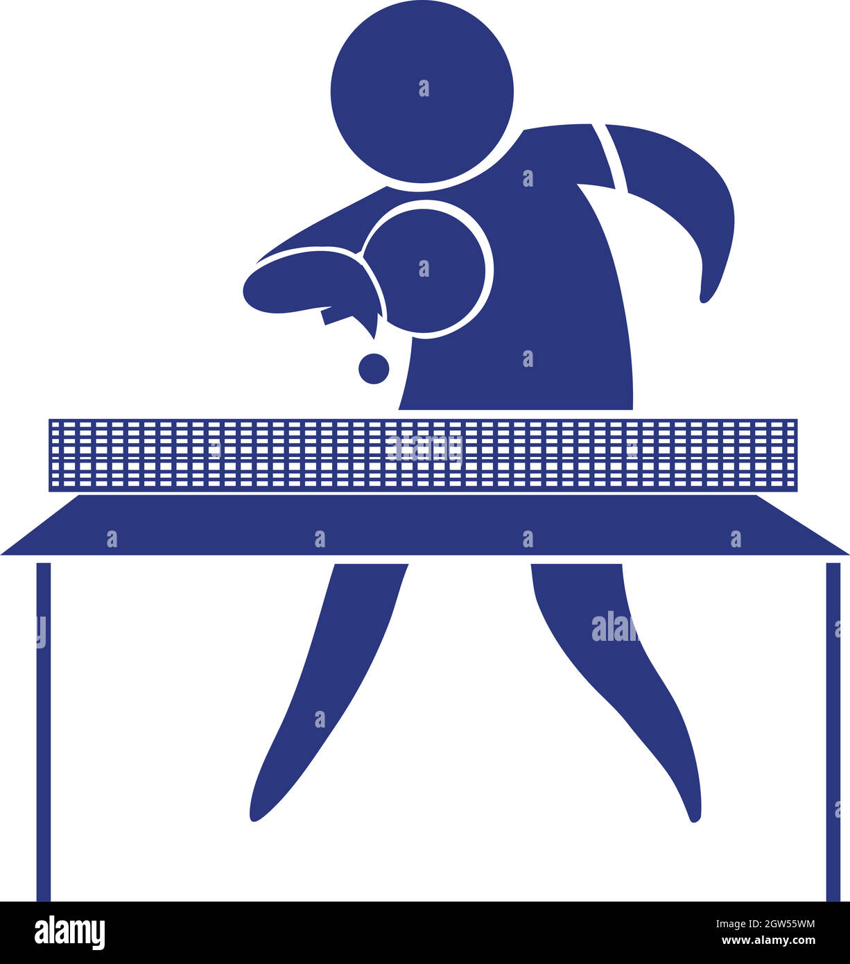 Table tennis icon in blue Stock Vector Image & Art - Alamy