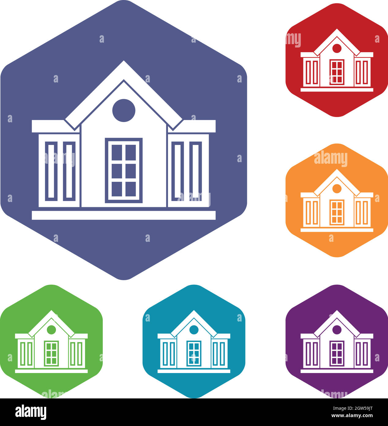 Mansion icons set Stock Vector
