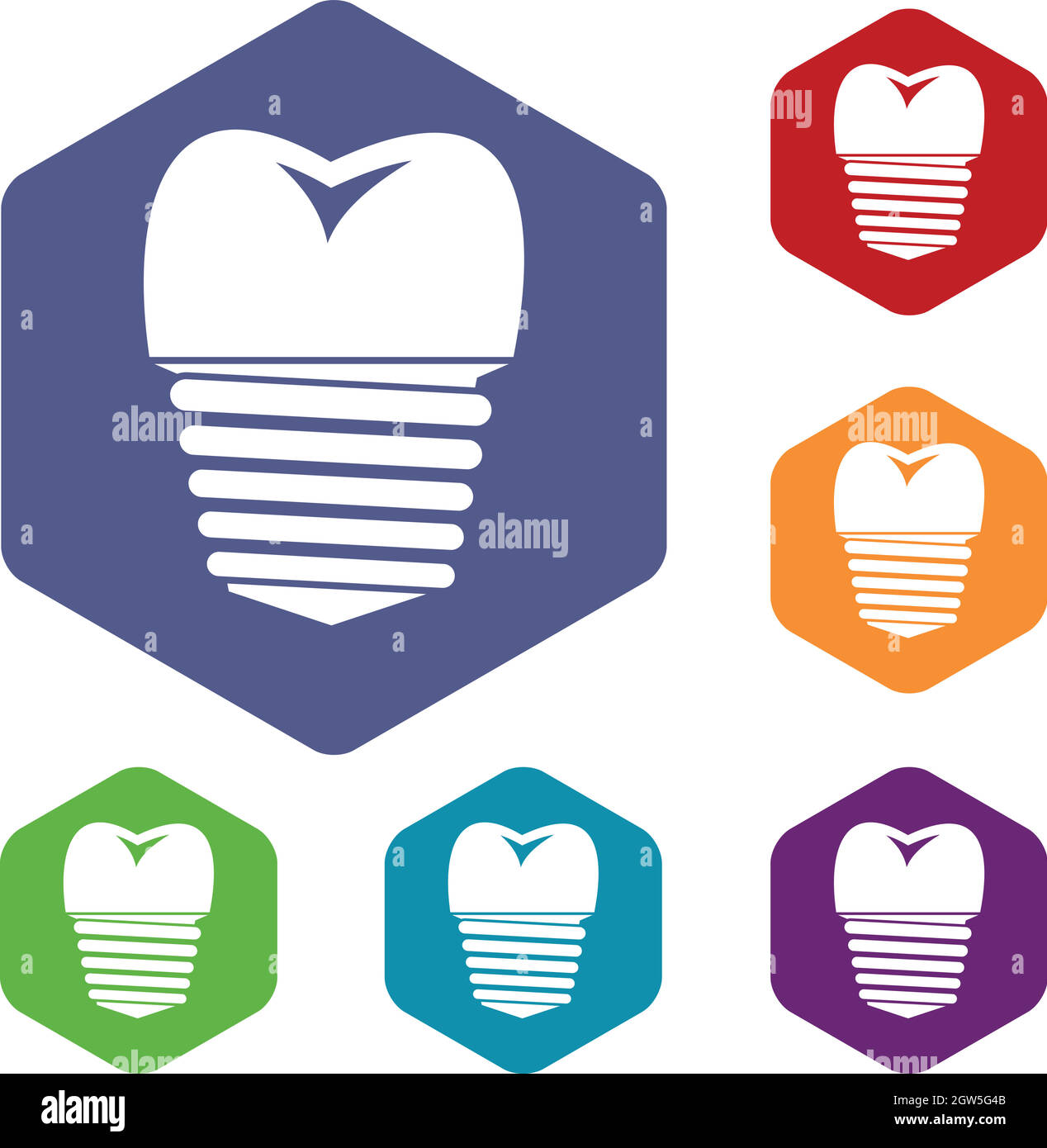 Tooth implant icons set Stock Vector Image & Art - Alamy