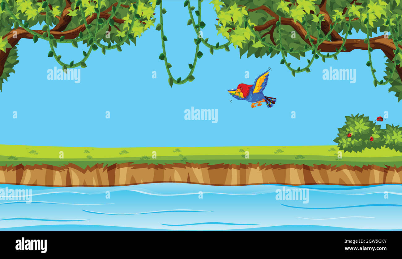 Bird flying on nature background Stock Vector Image & Art - Alamy