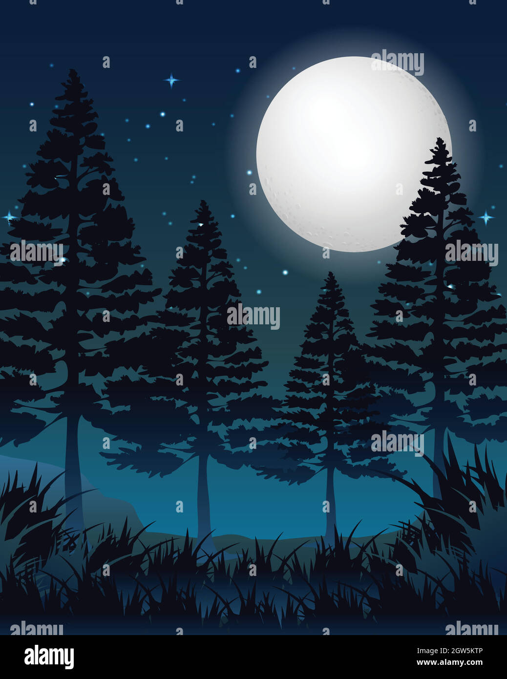 A full moon night Stock Vector Image & Art - Alamy