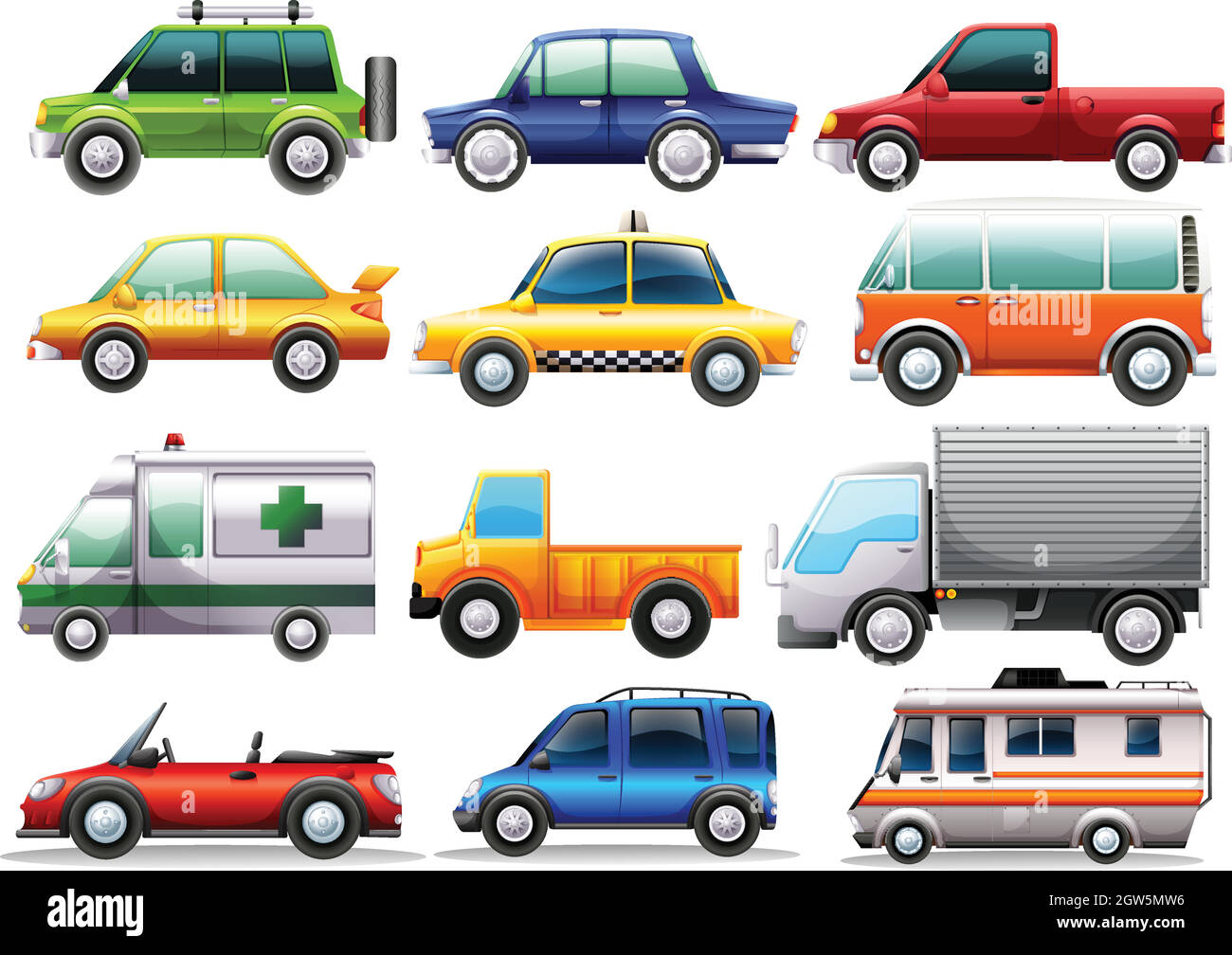 Different types of cars Stock Vector