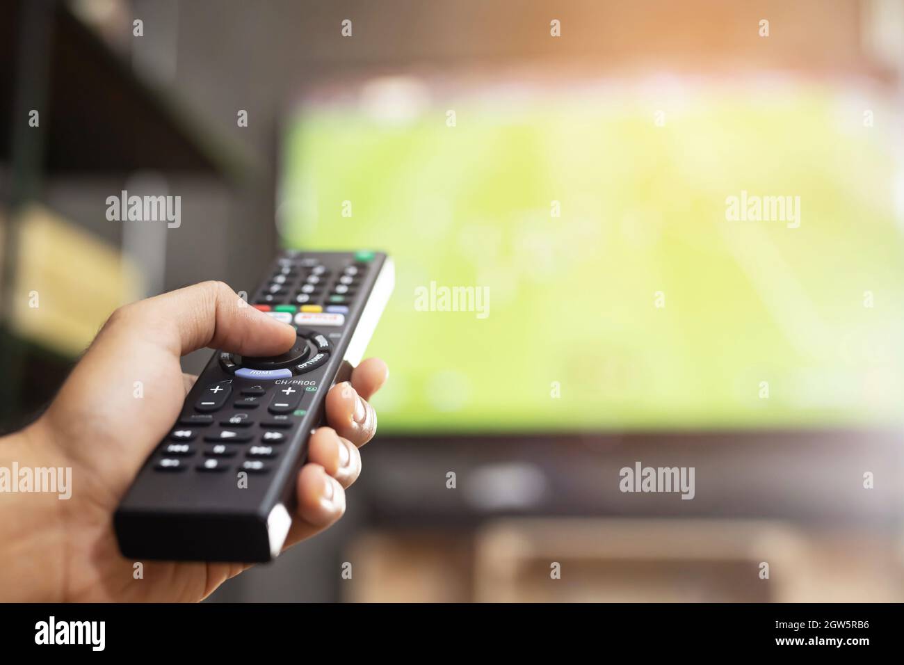Tv Remote For Watching Movies Online Stock Photo
