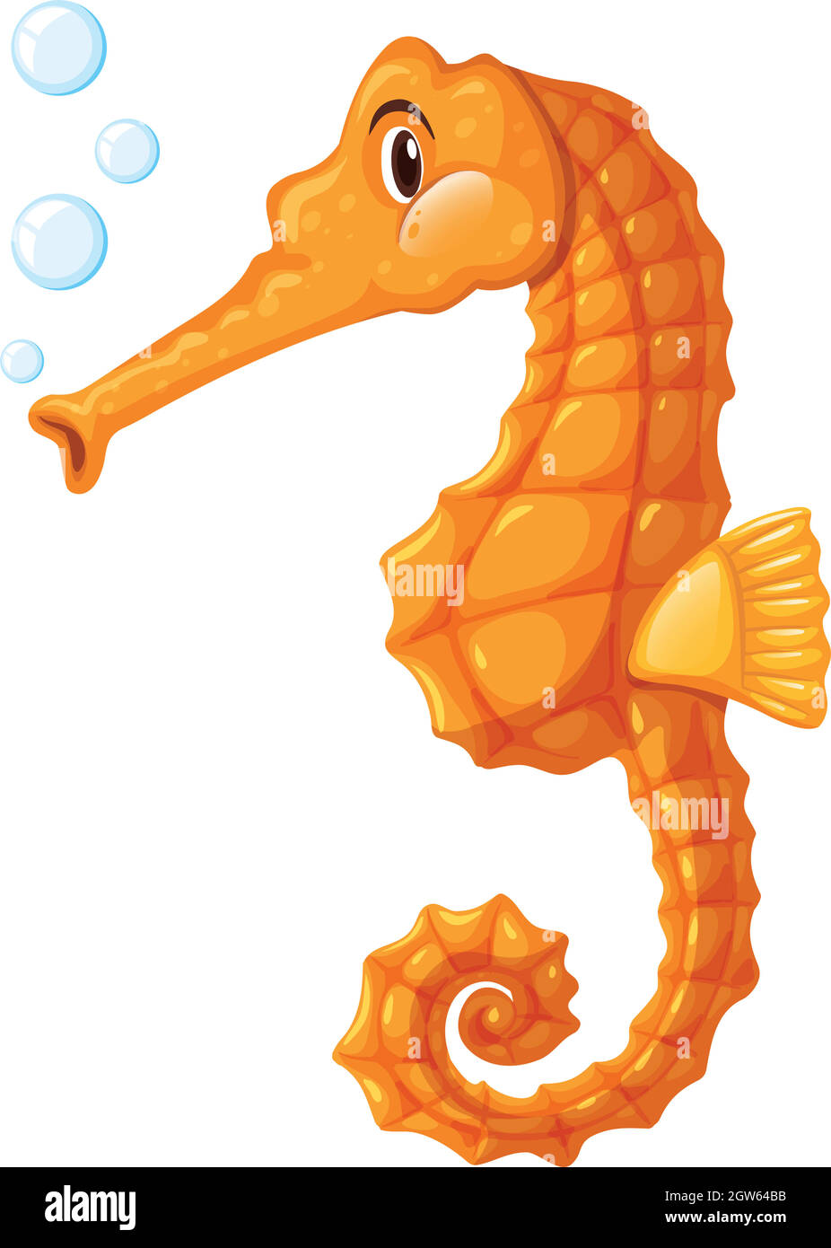 Seahorse in orange color Stock Vector Image & Art - Alamy