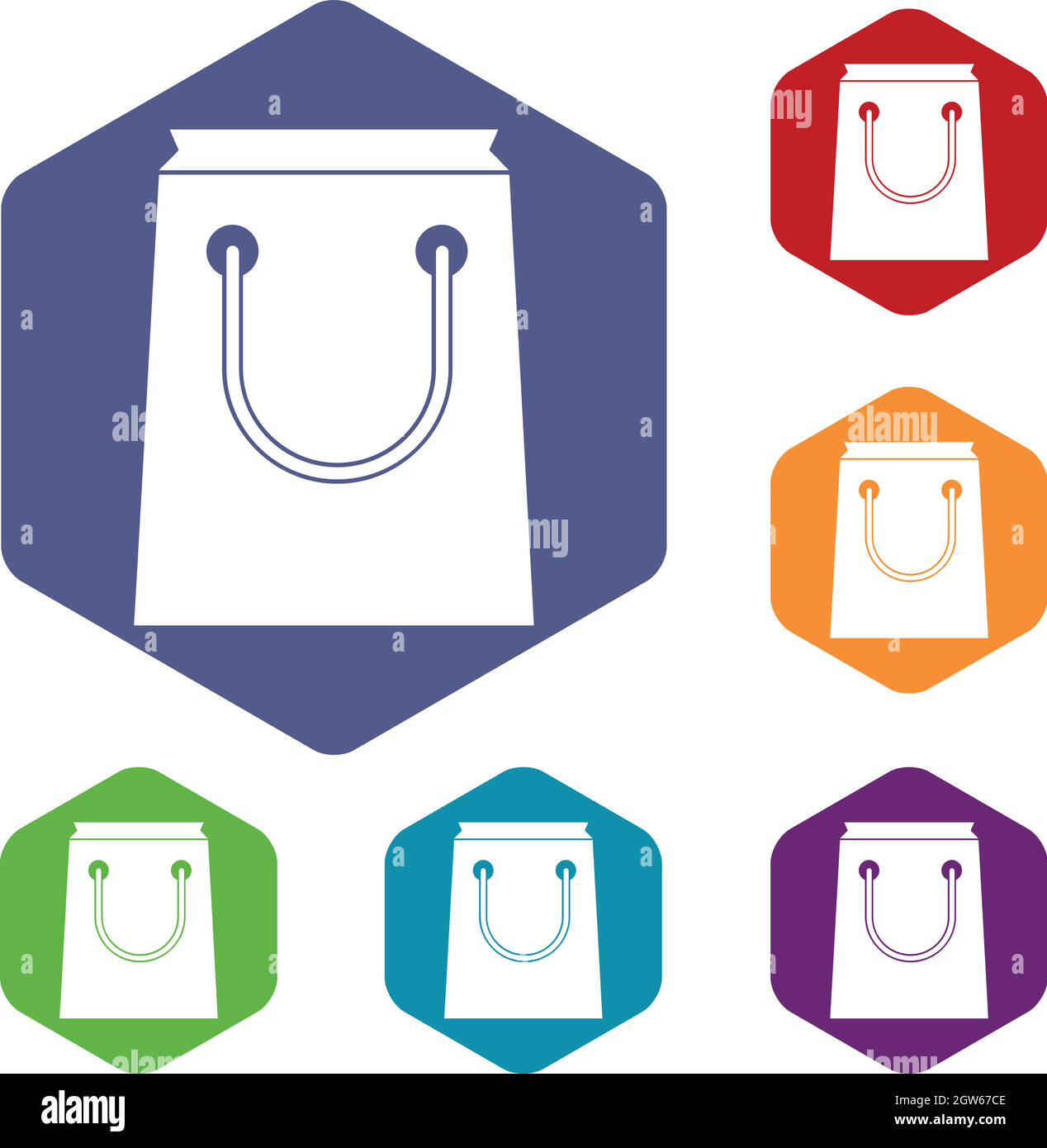 Paper bag icons set Stock Vector