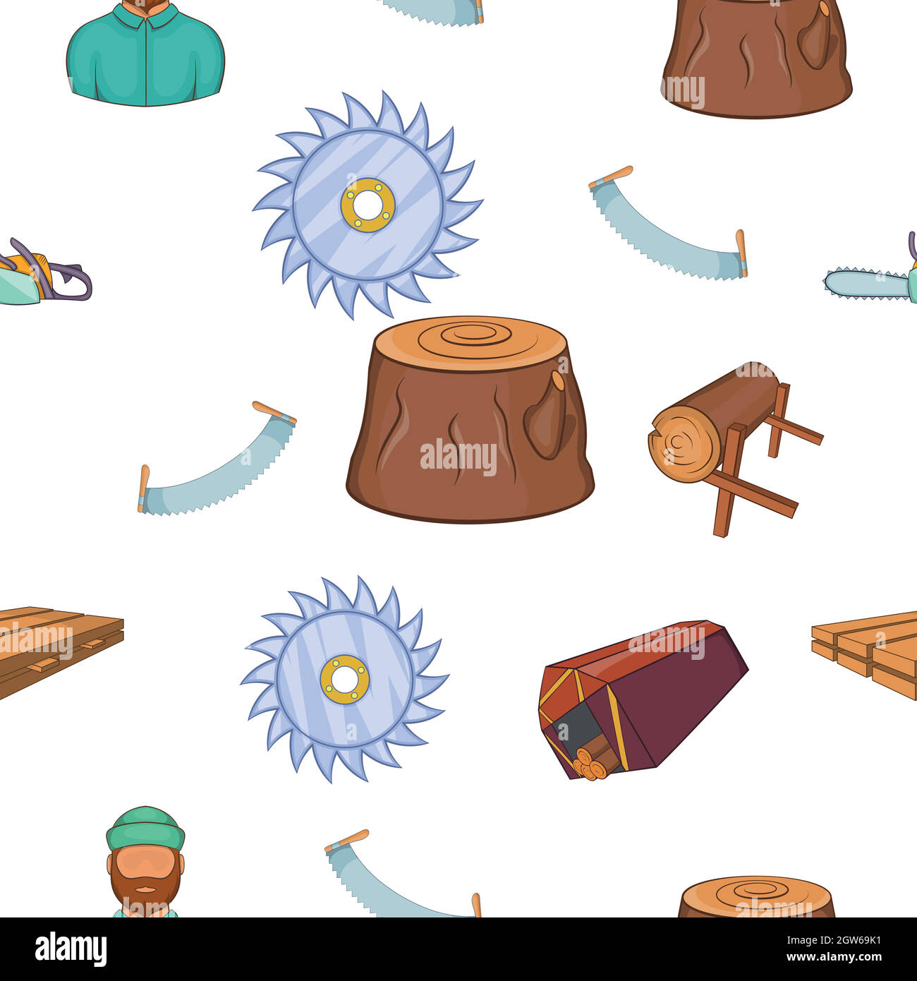 Cleaver pattern, cartoon style Stock Vector