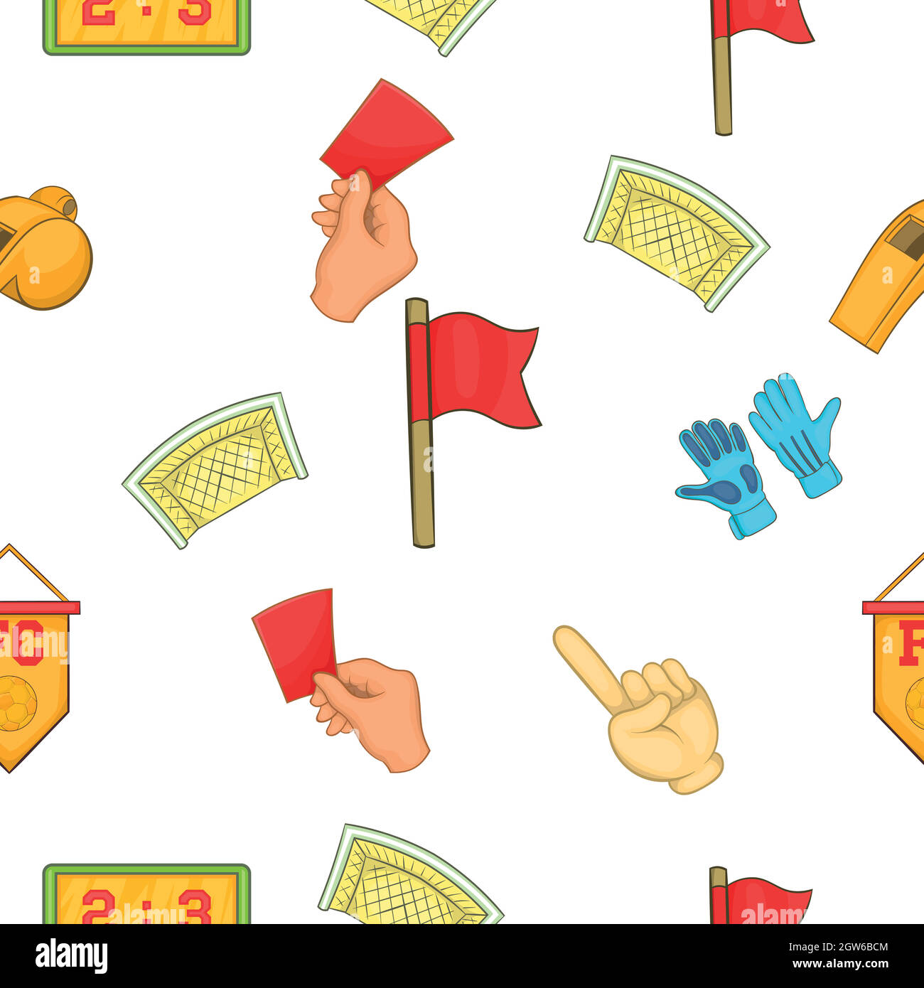 Soccer pattern, cartoon style Stock Vector