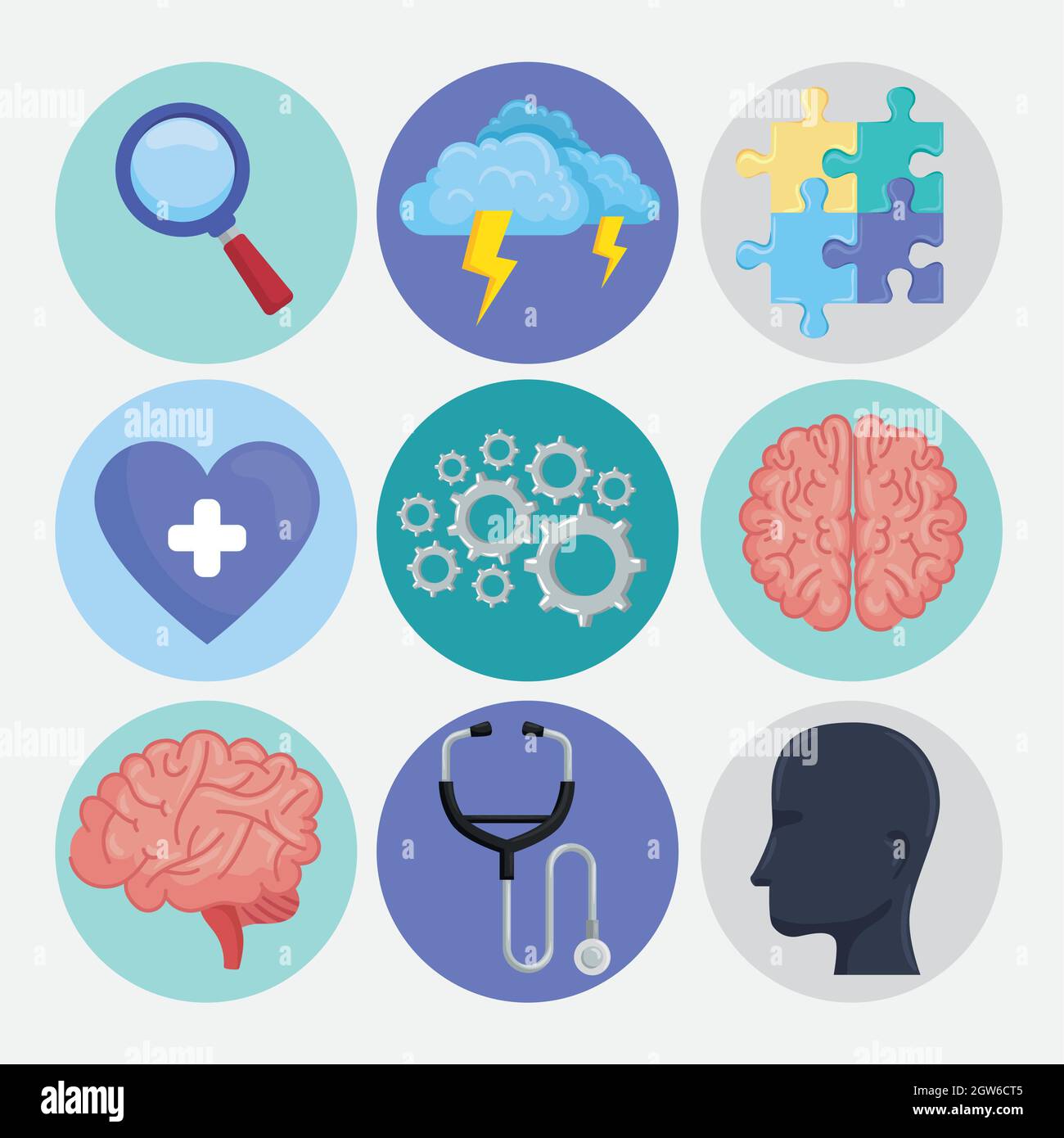 mental health nine icons Stock Vector Image & Art - Alamy
