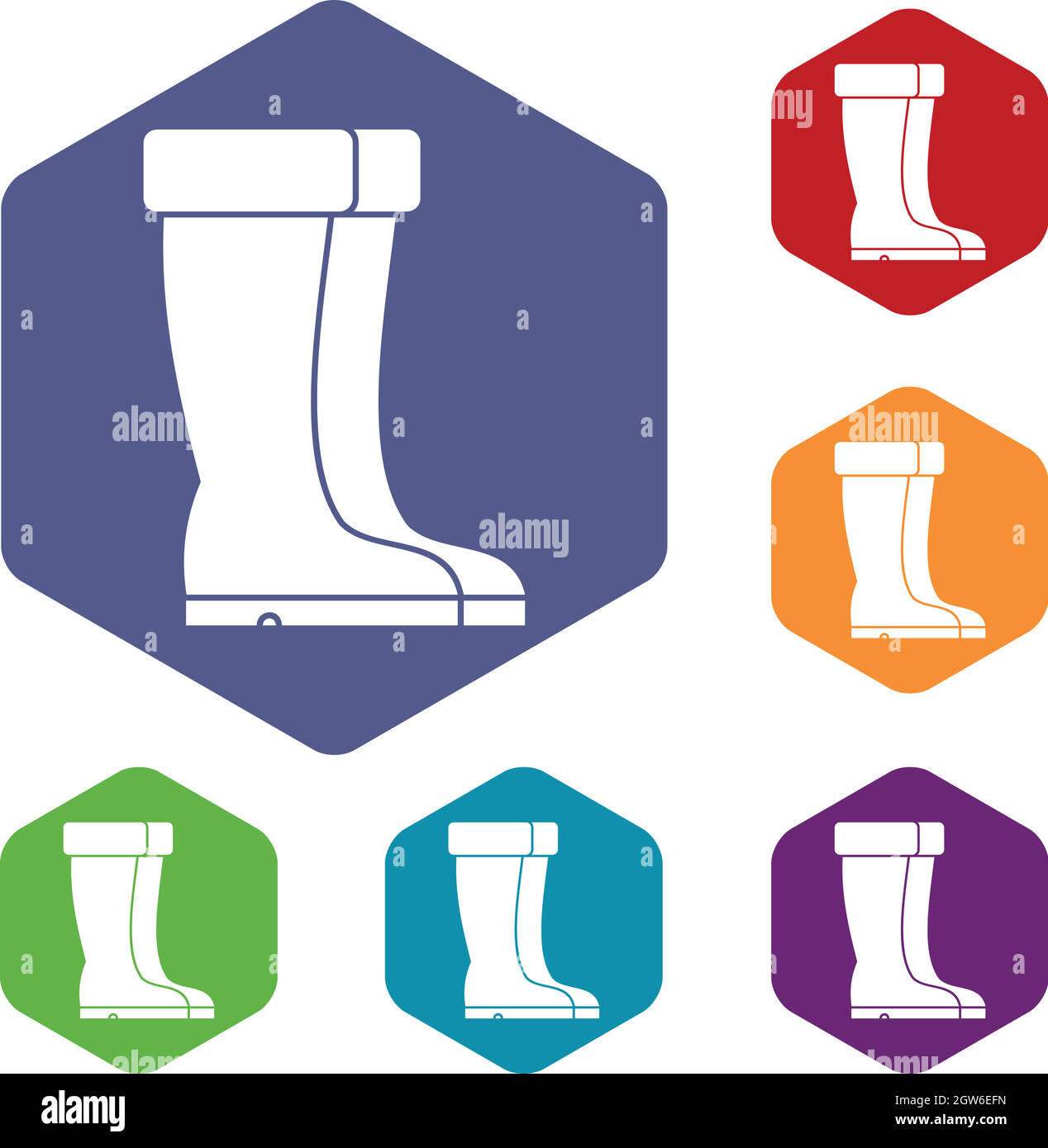 Winter shoes icons set Stock Vector