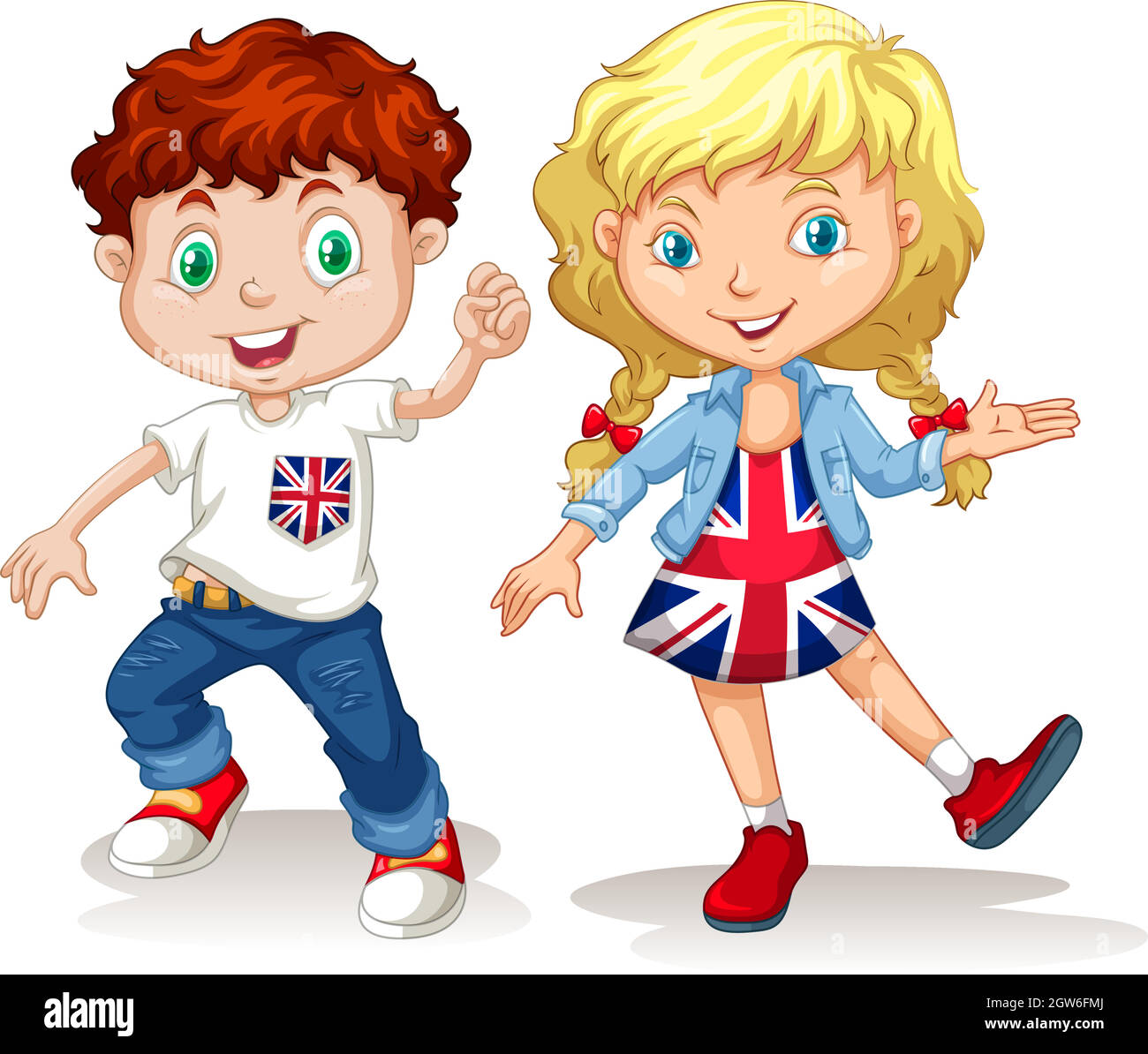 British boy and girl smiling Stock Vector Image & Art Alamy
