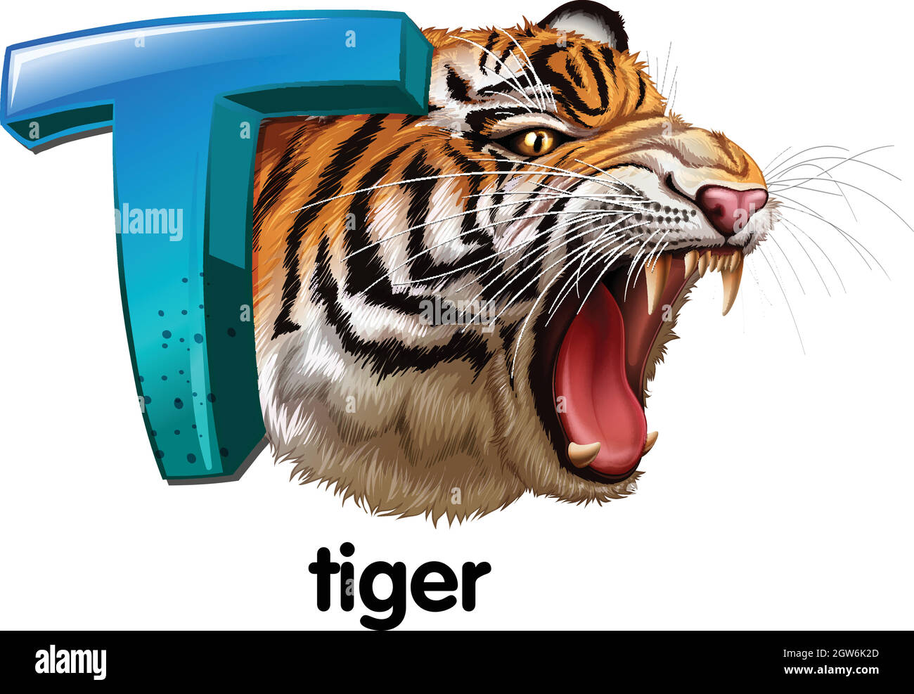A roaring tiger Stock Vector