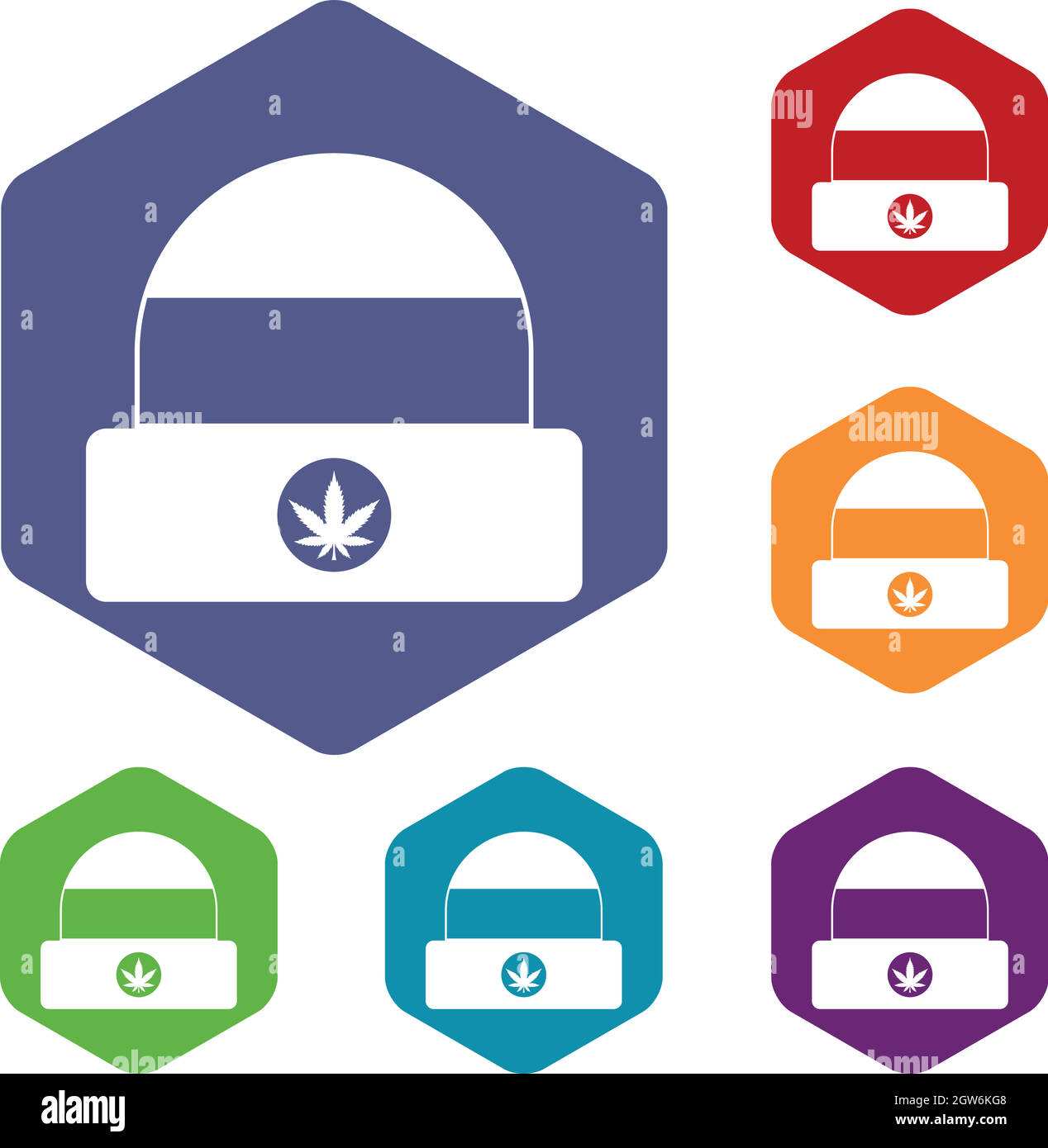 Hat with sign cannabis icons set Stock Vector Image & Art - Alamy