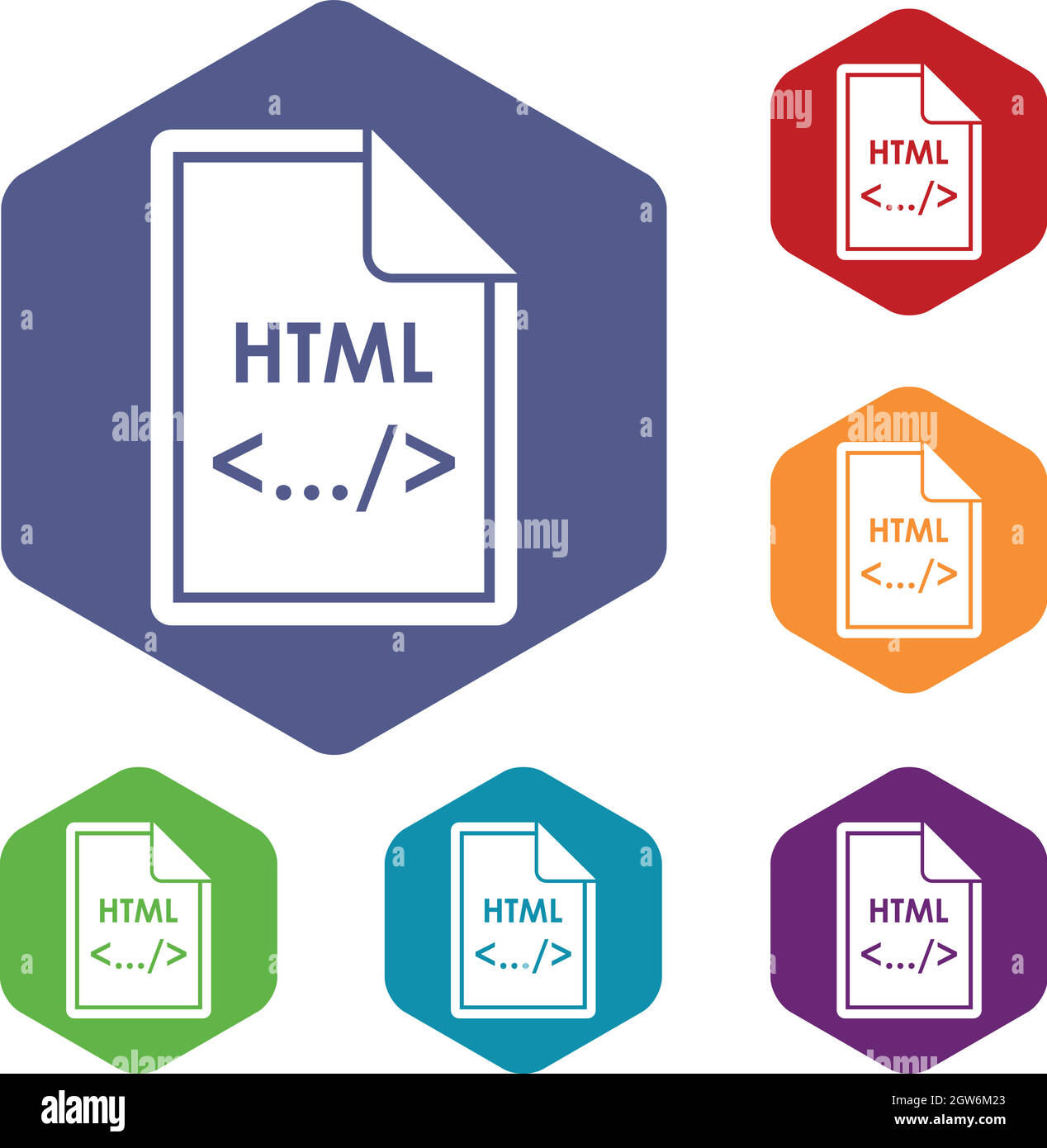 File HTML icons set Stock Vector Image & Art - Alamy