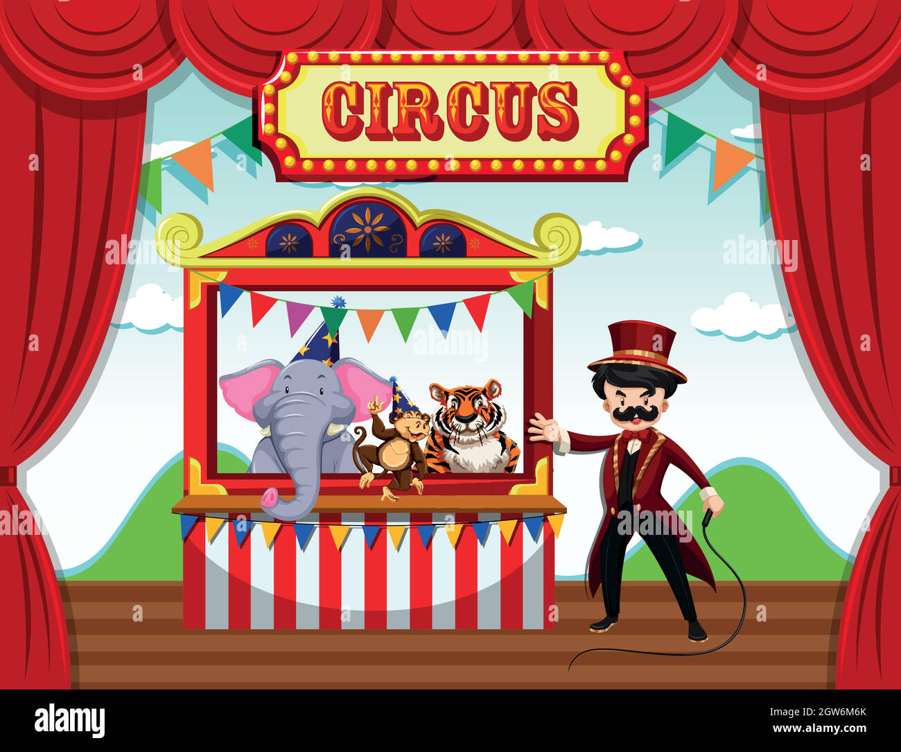 Circus, fun fair, amusement park theme template Stock Vector Image ...