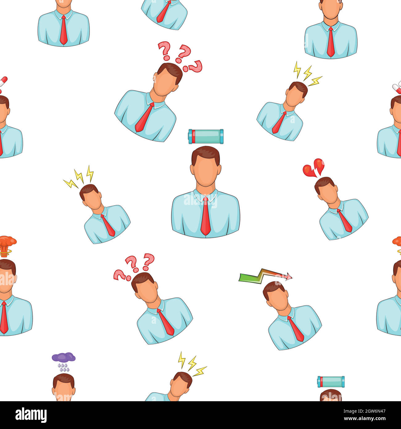 Feeling pattern, cartoon style Stock Vector