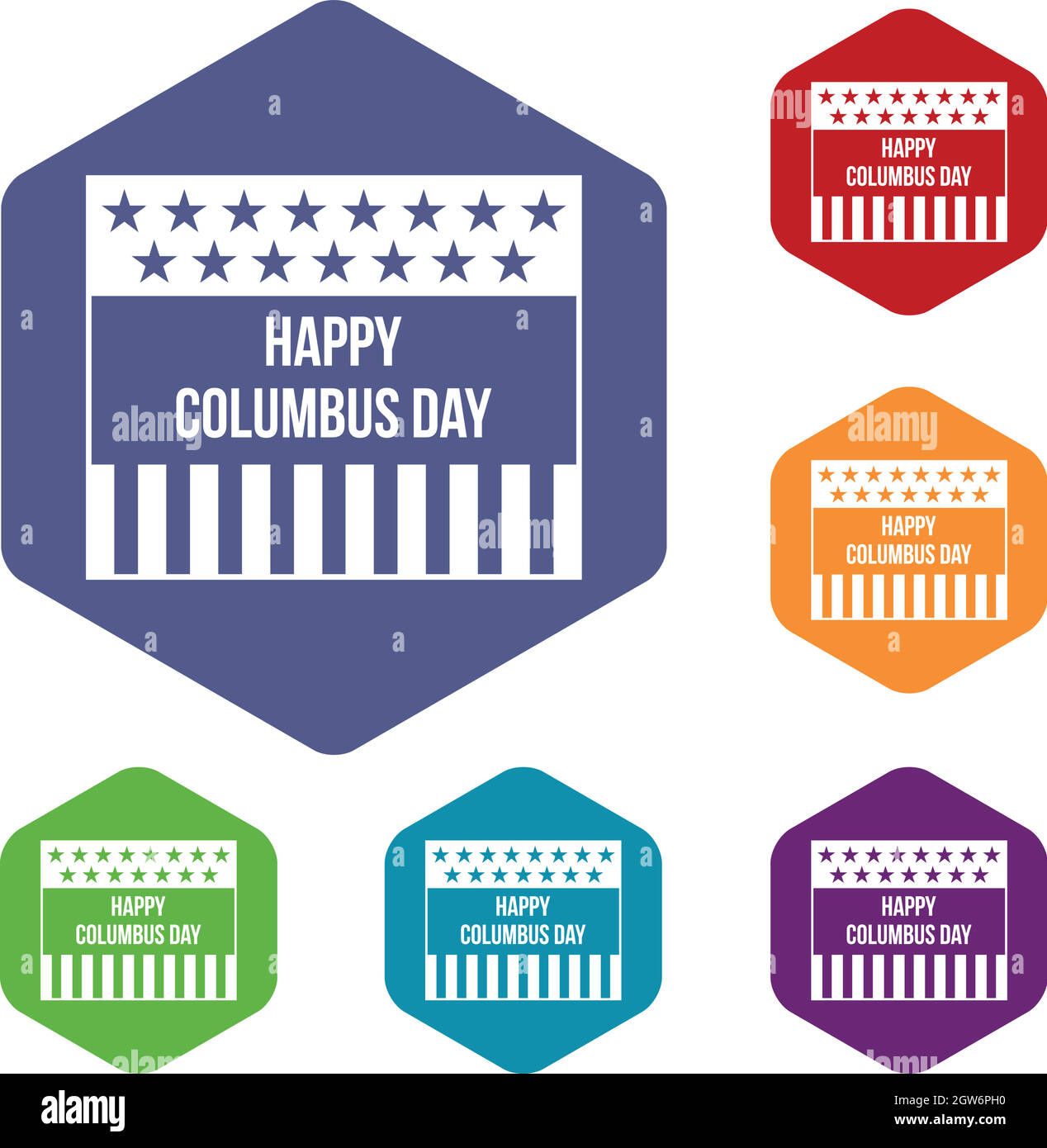 Happy Columbus day icons set Stock Vector
