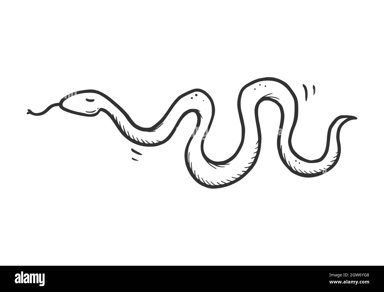 Hand drawn desert snake serpent pose. Doodle sketch style. Drawing ...