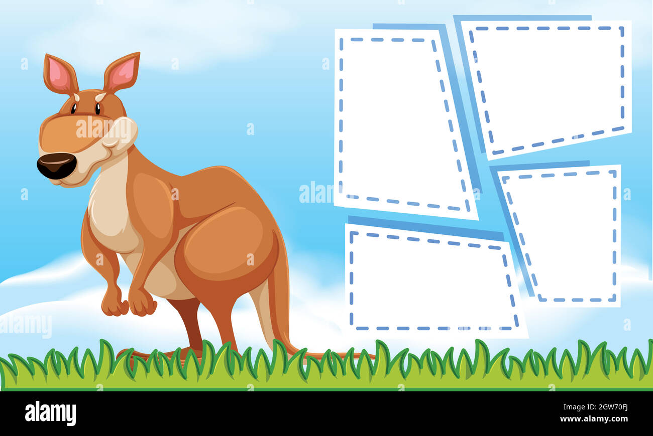 Kangaroo on nature template Stock Vector