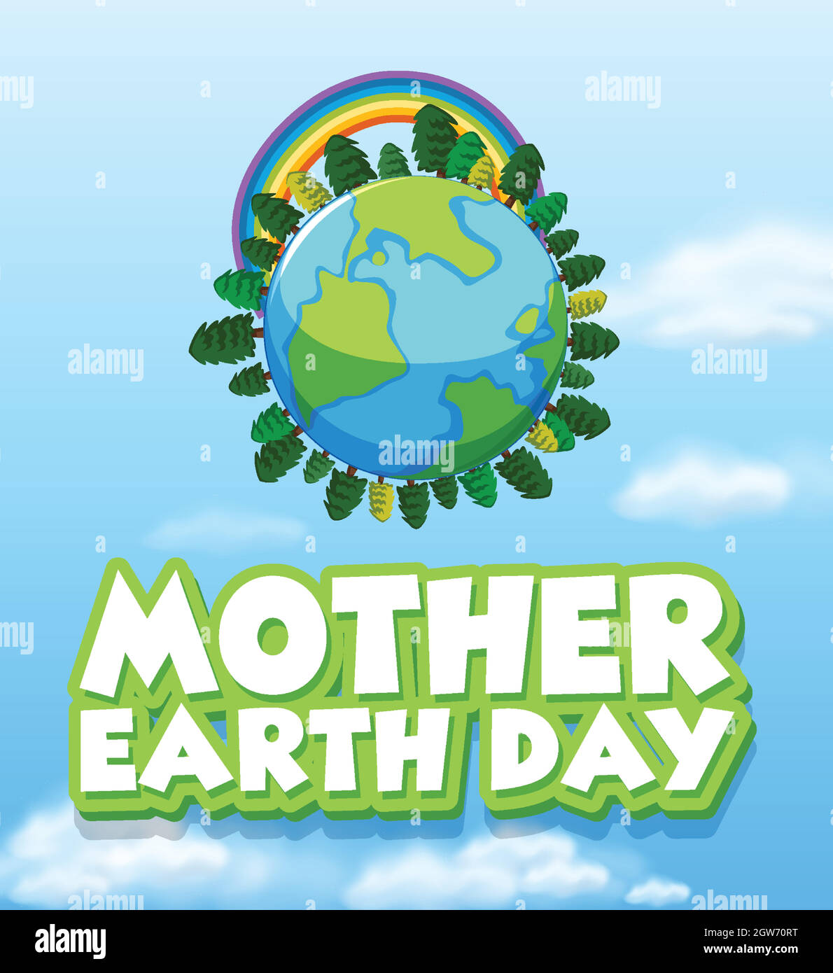 https://c8.alamy.com/comp/2GW70RT/poster-design-for-mother-earth-day-with-many-trees-on-earth-2GW70RT.jpg