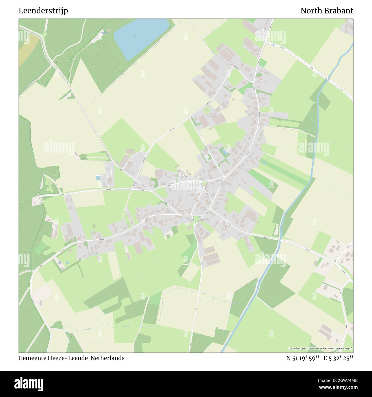 Leenderstrijp, Gemeente Heeze-Leende, Netherlands, North Brabant, N 51 19' 59'', E 5 32' 25'', map, Timeless Map published in 2021. Travelers, explorers and adventurers like Florence Nightingale, David Livingstone, Ernest Shackleton, Lewis and Clark and Sherlock Holmes relied on maps to plan travels to the world's most remote corners, Timeless Maps is mapping most locations on the globe, showing the achievement of great dreams Stock Photo