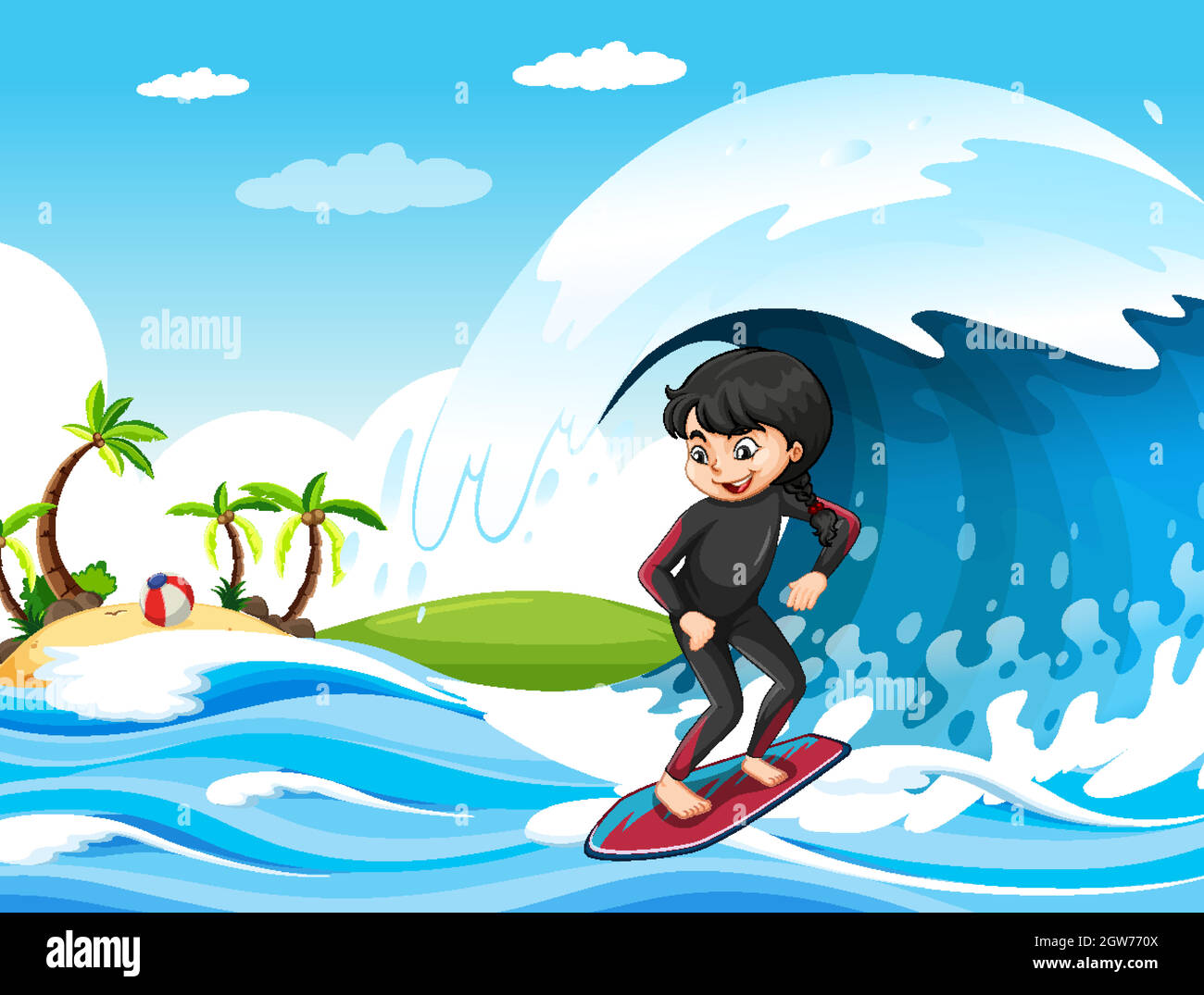 Download woman, surf, surfing, surfboard, sport- Humanic illustrations