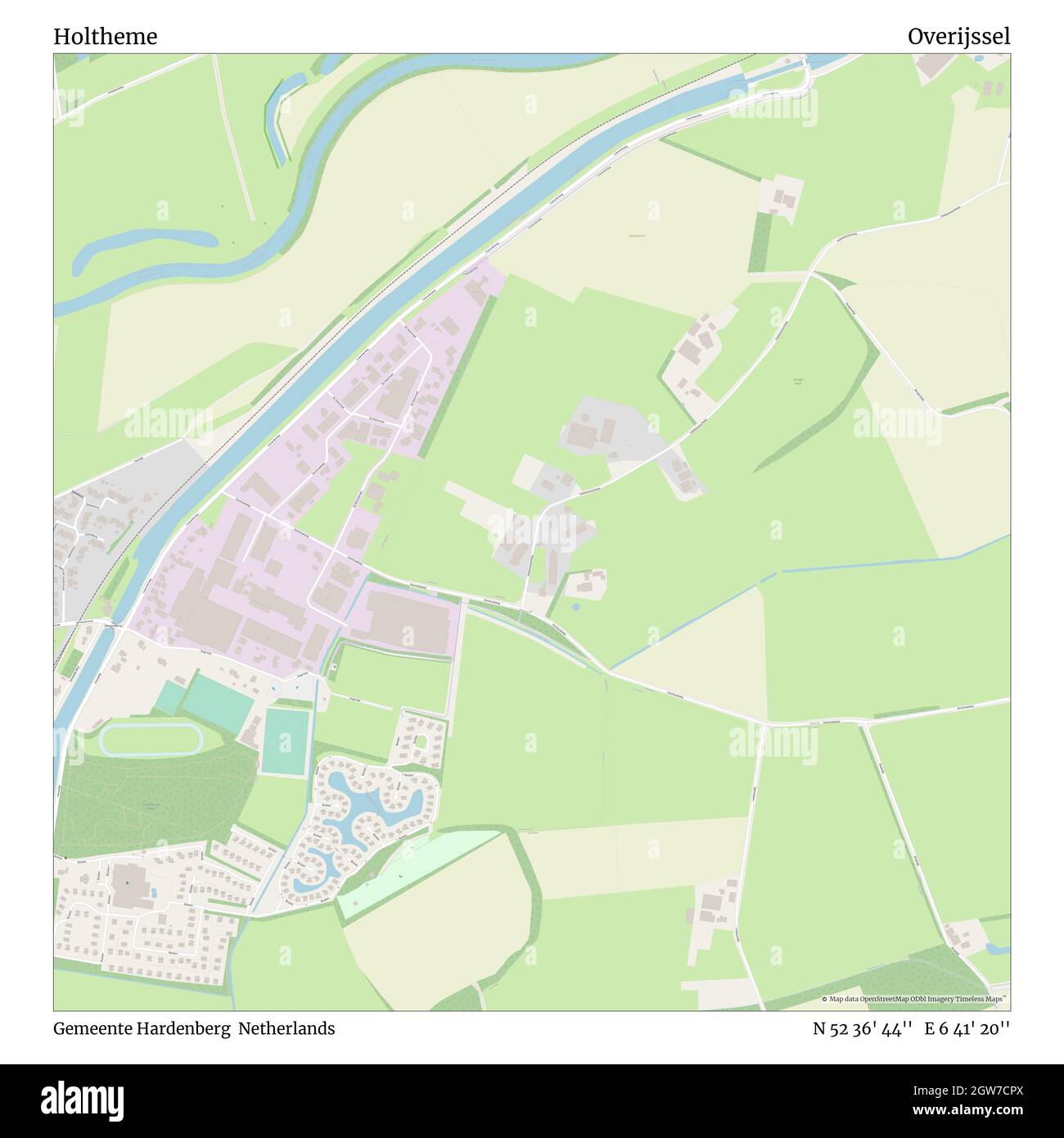 Holtheme, Gemeente Hardenberg, Netherlands, Overijssel, N 52 36' 44'', E 6 41' 20'', map, Timeless Map published in 2021. Travelers, explorers and adventurers like Florence Nightingale, David Livingstone, Ernest Shackleton, Lewis and Clark and Sherlock Holmes relied on maps to plan travels to the world's most remote corners, Timeless Maps is mapping most locations on the globe, showing the achievement of great dreams Stock Photo