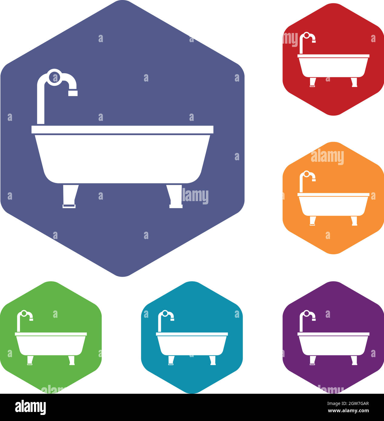 Bathtub icons set Stock Vector Image & Art - Alamy