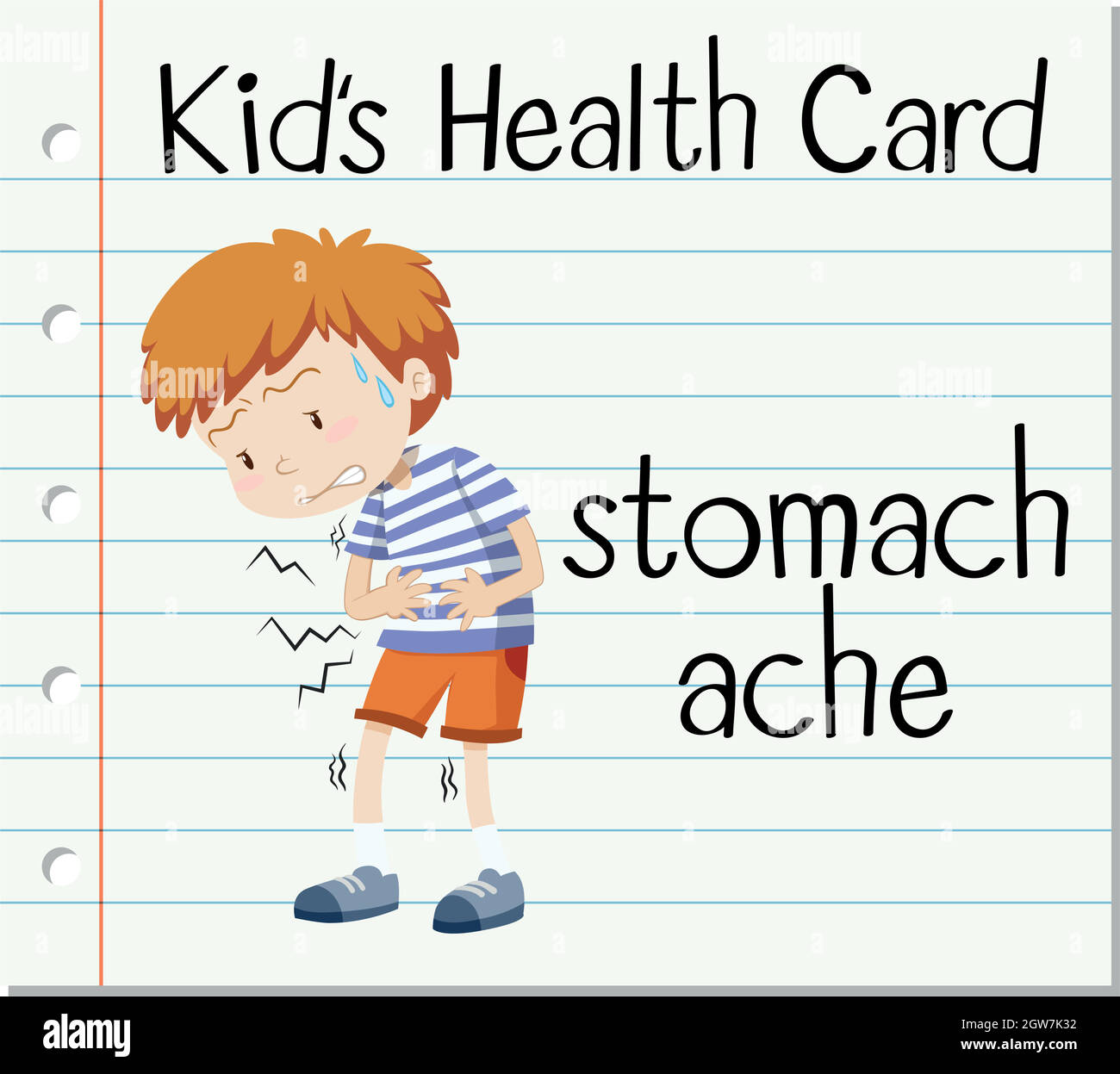 Health flashcard with stomach ache Stock Vector Image & Art - Alamy