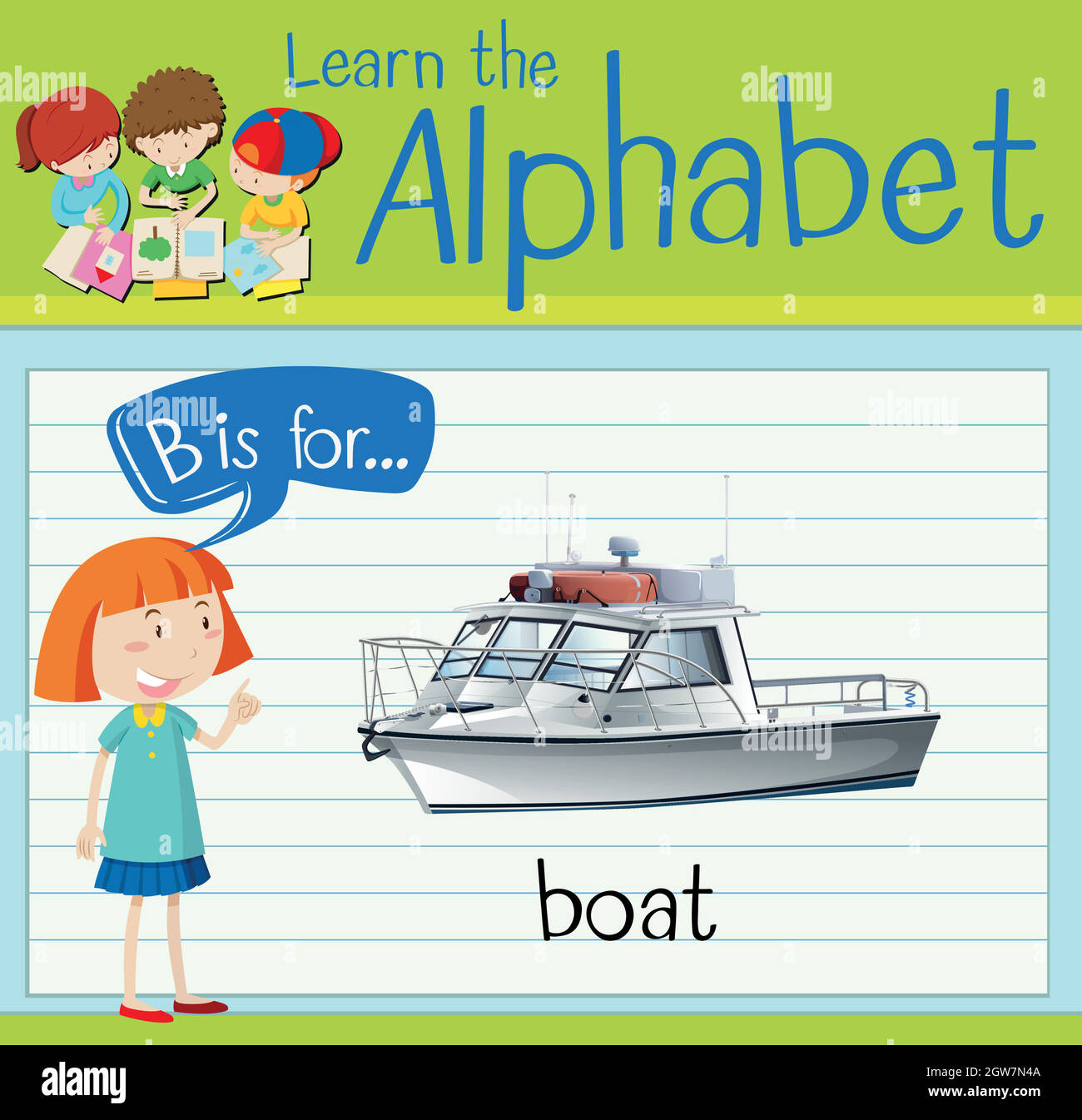 Flashcard alphabet boat illustration hires stock photography and images Alamy