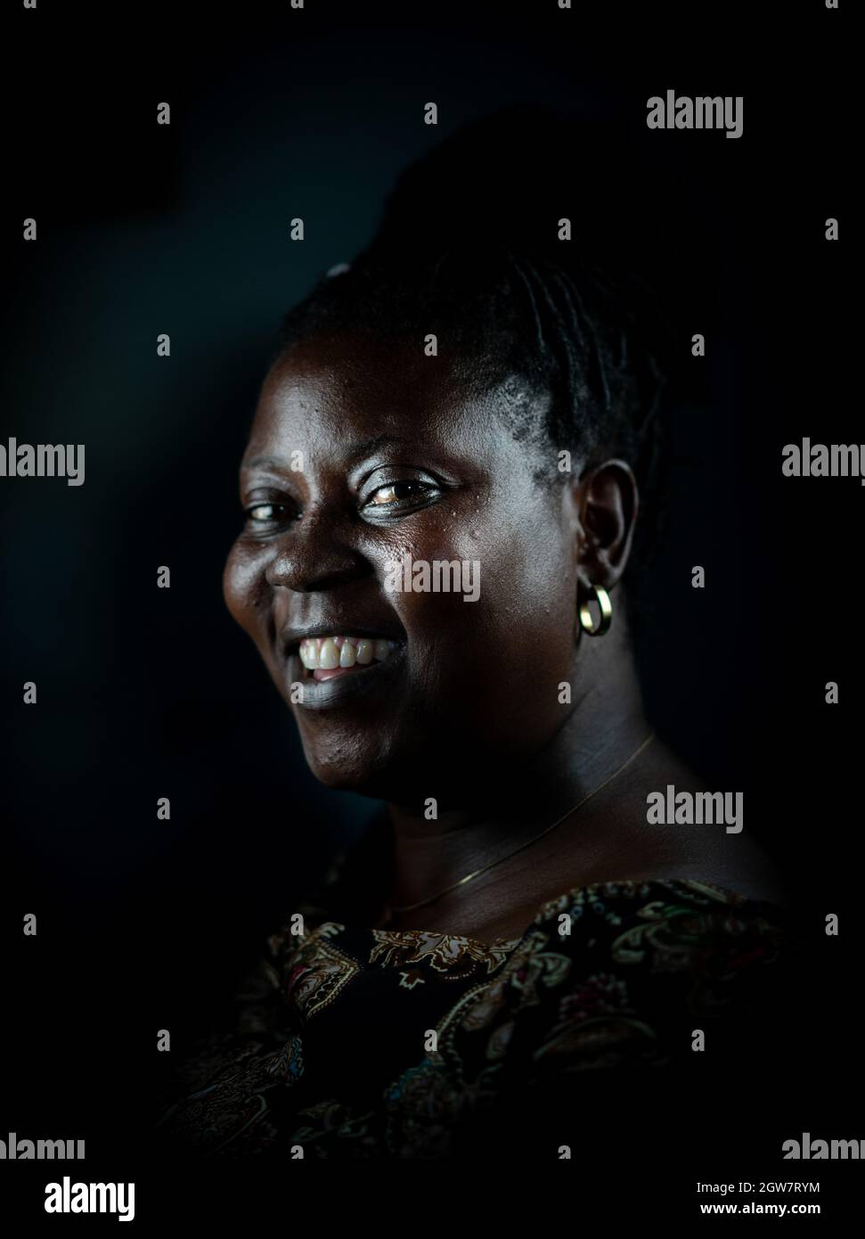 Elderly African black woman real portrait Stock Photo