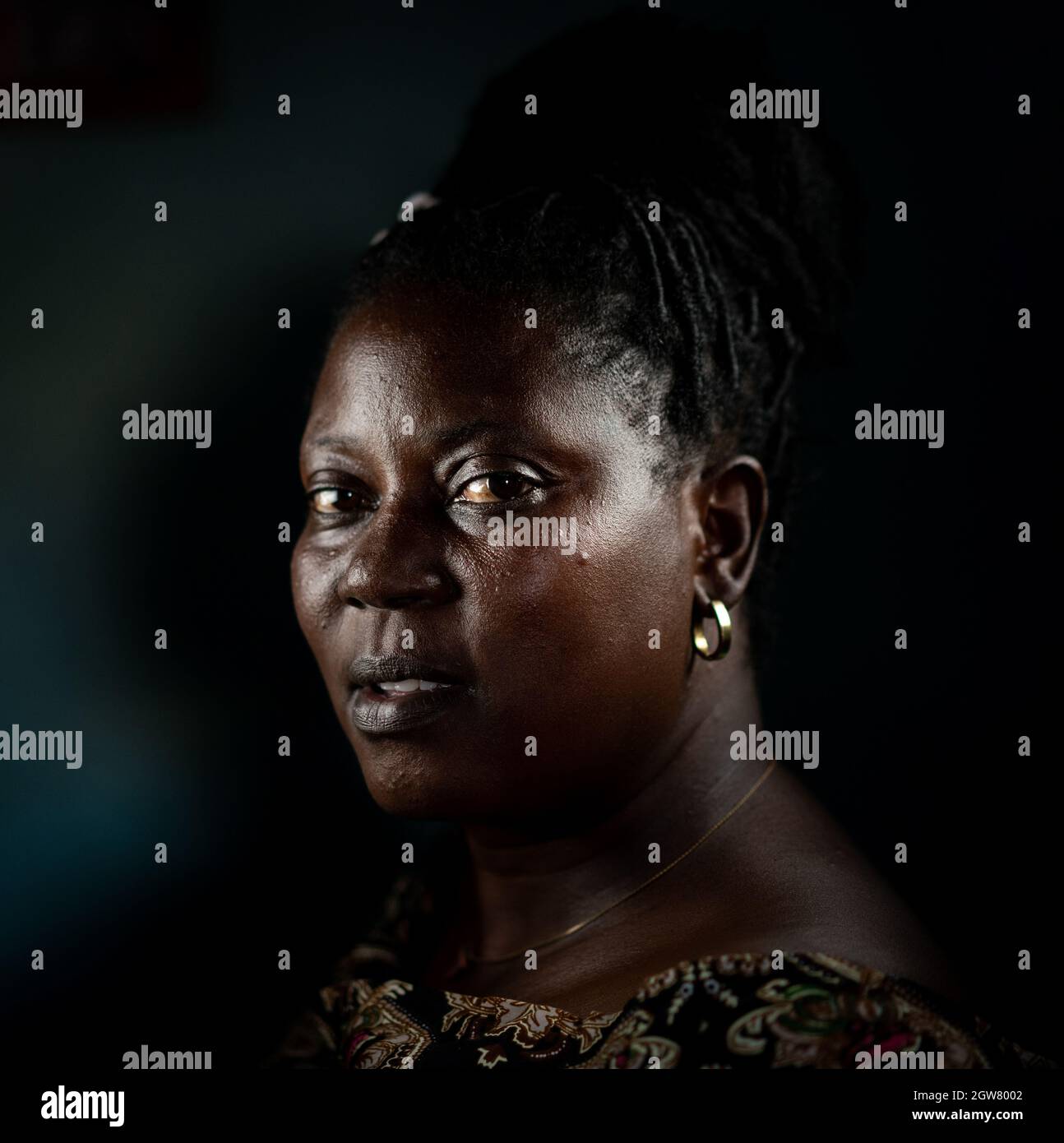 Elderly African black woman real portrait Stock Photo