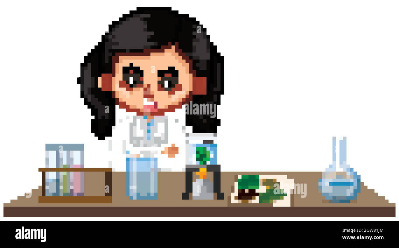 Child doing science experiment Stock Vector Images - Alamy